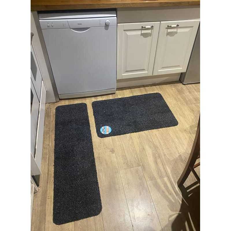 Combine de tapis de cuisine absorbants angle sur mesure