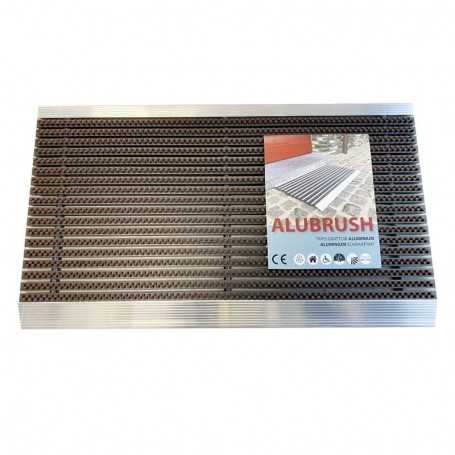 Tapis grattoir entrée extérieur brun 45x75 cm