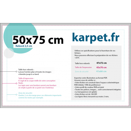 copy of Tapis d'entrée personnalisé karpet - 40x60 cm - rebords 2,5 cm