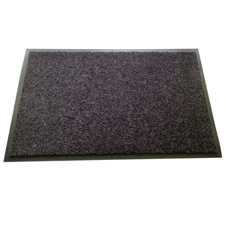 Tapis absorbant noir texturé, rectangulaire, 60x90 cm, surface en fibre courte.