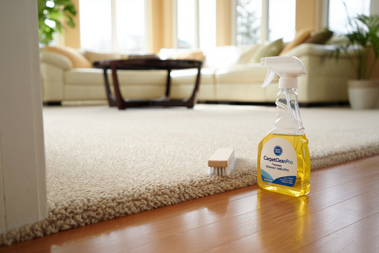 Tapis propre après nettoyage avec produits adaptés