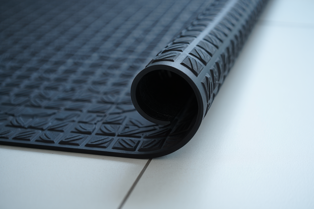 Détail d'un tapis d'entrée antidérapant
