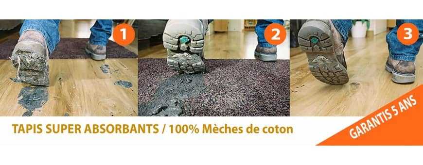 Tapis d'entrée ultra absorbant Karpet : paillassons 100 % coton lavables & antidérapants